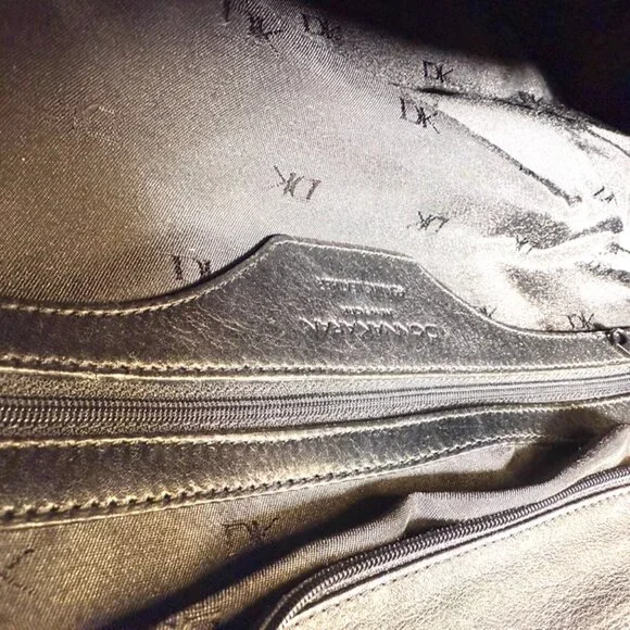 Donna Karan Black Leather Tote w Dust Bag - Picture 11 of 13